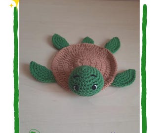 Turtle Crochet Coaster Pattern: Amigurumi Mug Mat (PDF Download)