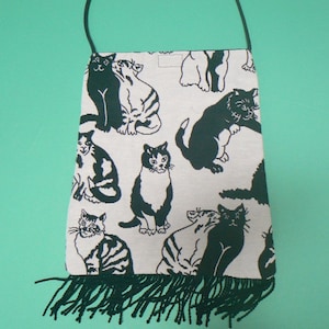 Cat Tapestry Purse B/W or Brown