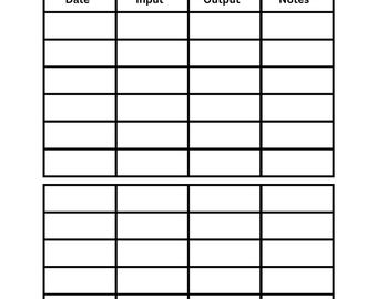 Intake andOutput Log:Gesundheitstracker (Digitaler Download)