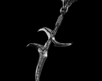 Elden Ring Necklace, Dagger Pendant, Soulsborne Merch, Dark Fantasy Gamer Cosplay Pendant