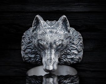 Sterling Silver Wolf Head Ring: Bold Animal Jewelry