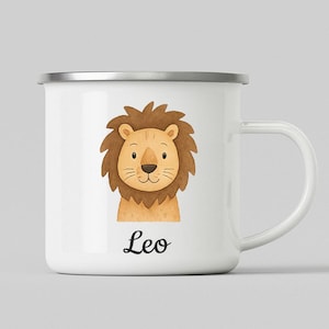 Personalisierte Tier Emaillebecher, Baby Geschenk, Emaillebecher für Kinder, Kinderbecher, Becher für Kinder, Individuell, 1.Geburtstagsgeschenk, Feiern