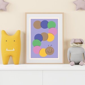 Zauberhafte Raupe – Kinderzimmer Poster A3 A4 – Süße Wandkunst für Baby Zimmer – Perfekte Dekoration für das Kinderzimmer