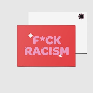 Carte postale FCK Racisme contre le sexisme et le racisme – Message féministe contre l’injustice – Empowerment no sexism racism