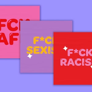 Sticker against sexism & racism – Feminist message against AFD and injustice – Empowerment NO sexism racism afd