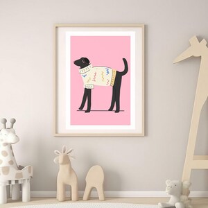 Süßer Hund – Kinderzimmer Poster A3 A4 – Süße Wandkunst für Baby Zimmer – Perfekte Dekoration für das Kinderzimmer