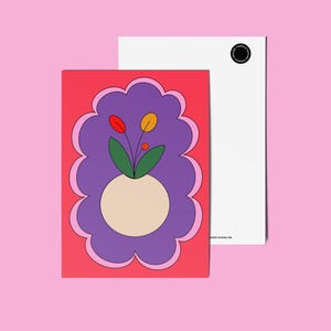 Flowers | Tulpen A6 Postkarte – Blumen Geburtstagsgrußkarte | Illustration für besondere Anlässe Geburtstag