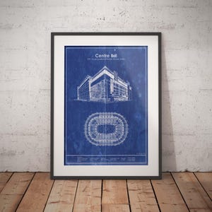 Montreal Bell Centre 18x24 inch Printable Stadium Blueprint Digital Download Quebec Hockey Poster wall art