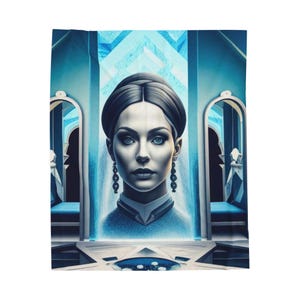 Gothic Fantasy Velveteen Plush Blanket, Cozy Throw for Home Decor, Gift for Sci-Fi Lovers, Dark Aesthetic, Movie Night