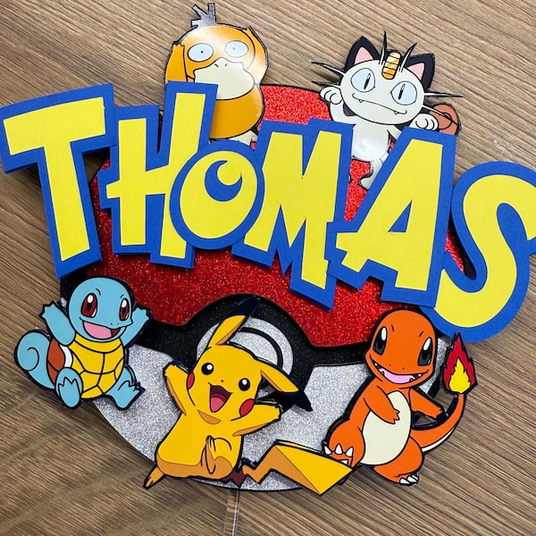 Personalised Pokemon Cake Topper