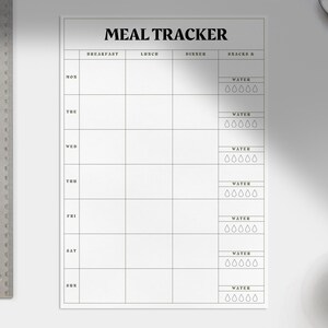 Weekly Meal Planner and Tracker | Digital and Printable Meal Prep Organiser for Healthy Eating and a Balanced Diet