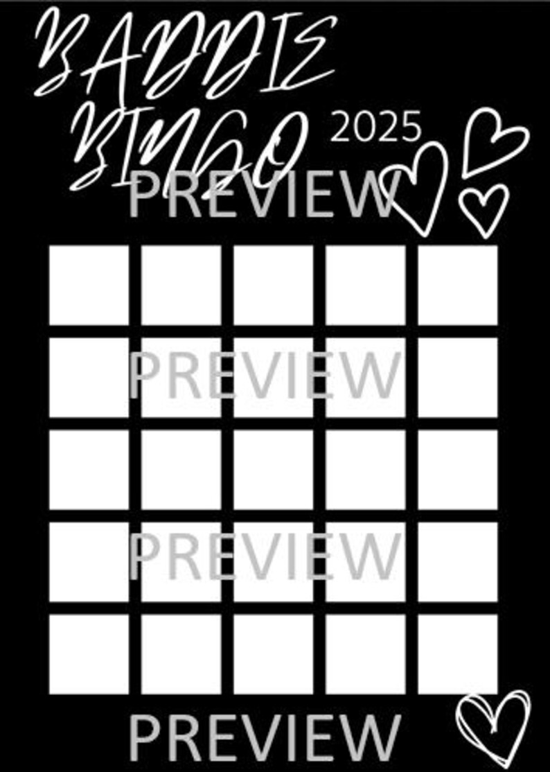 Bingo Board 2025 Template Etsy Bingo board 2025 template etsy