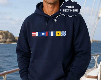 Nautische Signal Flagge Hoodie, Küsten Segeln Sweatshirt, Boater Geschenk Hoodie, Lake Life Hoodie, Yacht Club Sweatshirt, Maritime Hoodie