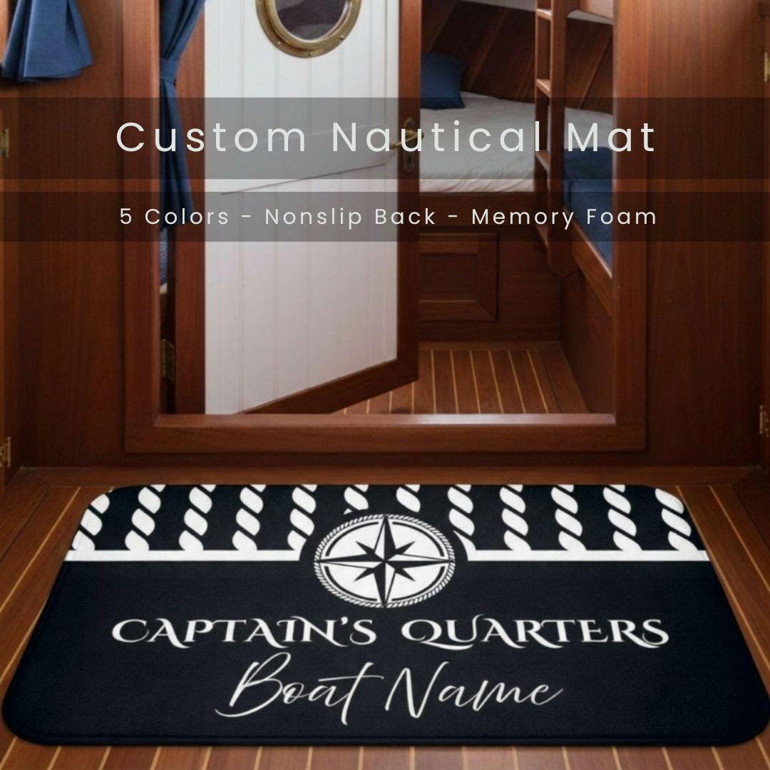 Captains Quarters Interior Boat Mat Personalized, Nautical Interior Mat ...