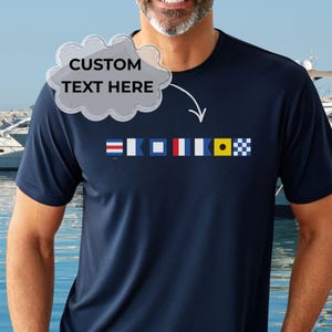 Personalized Nautical Signal Flag Shirt, Custom Name Tee, Boating Sailing Gift