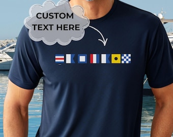 Personalized Nautical Signal Flag Shirt, Custom Name Tee, Boating Sailing Gift