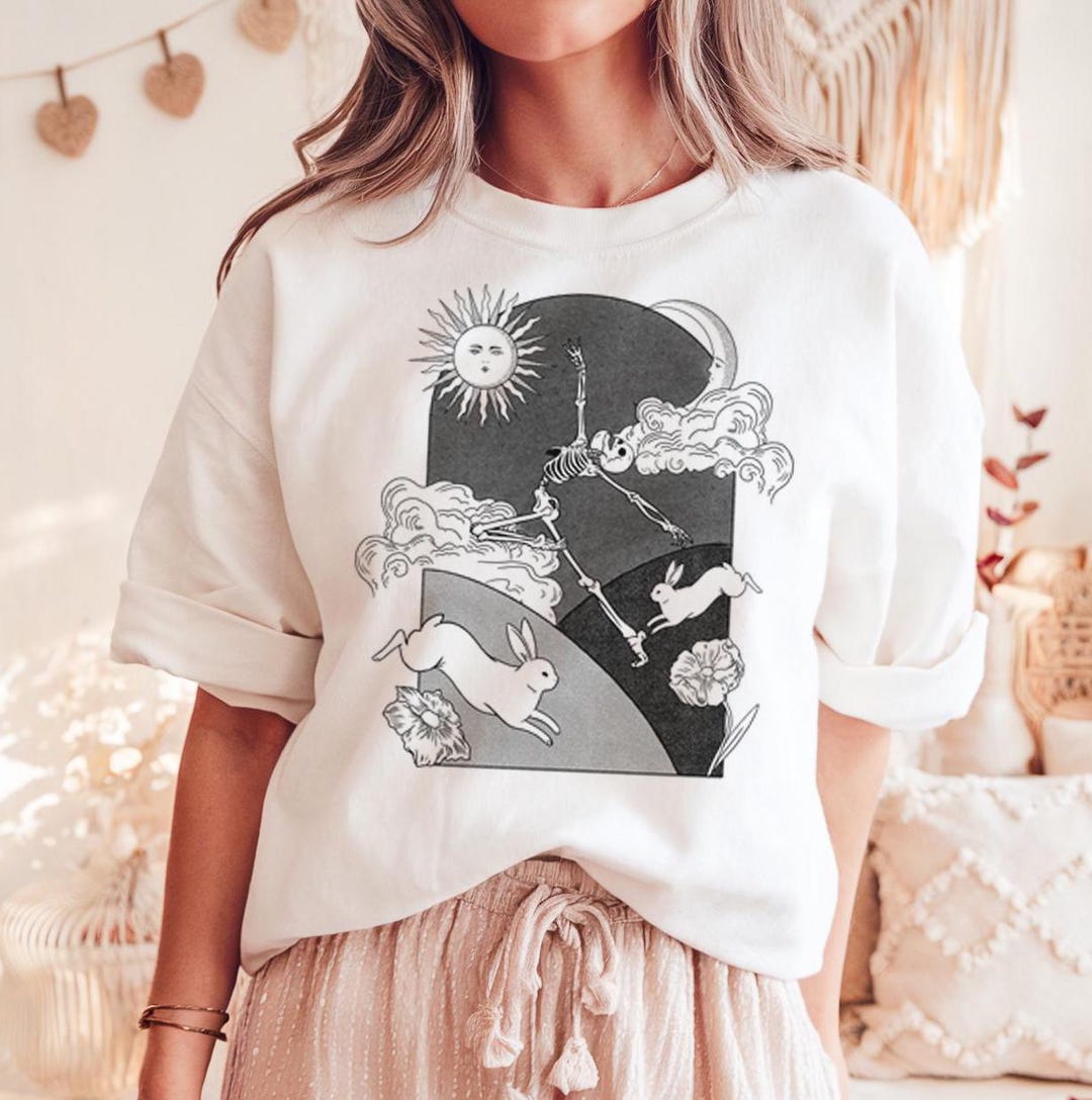 Pagan Ritual With Skeleton, Sun and Rabbits, Tshirt - Etsy
