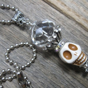 Halloween/Skull/Necklace/Ball Chain/Crystal Crown/Rhinestones/Handcrafted/Quality Materials