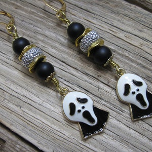 Halloween/Ghost Charm/Dangle Earrings/Handcrafted/Quality Materials