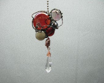 Ceiling Fan Pull Glass Gems/Nuggets and Crystal