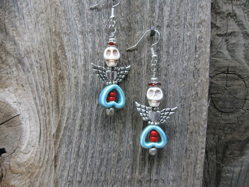 Day of the Dead/dia De Los Muertos/sugar Skull Dangle Earrings - Etsy