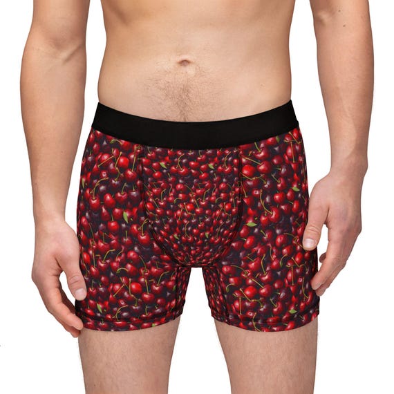 Boxer pour homme à imprimé cerises, Sous-vêtements amusants pour