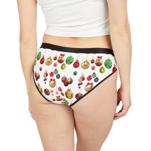 Festive Holiday Underwear, Women&#39;s Christmas Tree Panties, Fun Holiday Lingerie, Unique Gift, Merry Celebration, Xmas Briefs