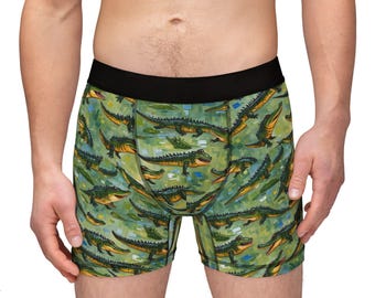 Krokodil-Druck Herren Boxer, Spaß & schrullig Unterwäsche für Männer, Geschenk für Ihn, Bequeme Slip, Einzigartige Herrenmode, Geburtstag Nachtwäsche Geschenk