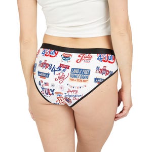 Patriotic Women&#39;s Underwear, 4th of July Independence Day Lingerie, July 4th Comfort Briefs, Fun BBQ Holiday Underwear, Celebrate Freedom