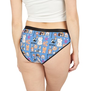Vibrant Cute Cat Print Women&#39;s Underwear, Serves as Fun Briefs Loungewear, Gifts for Cat Lovers, Unique Panties, Comfortable Everyday Wear