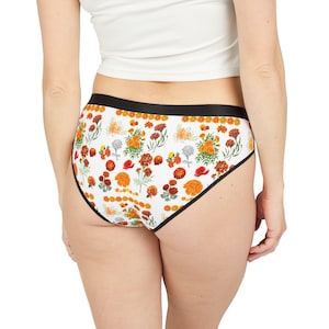 Floral Print Women&#39;s Underwear, Vibrant Patterned Briefs, Comfortable Lingerie, Everyday Panty Essentials, Gift Her Mothers Valentines Day,