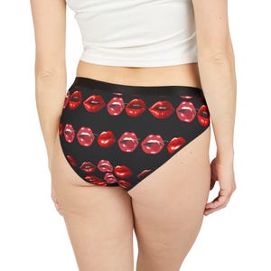 Lips Print Women&#39;s Underwear, Cheeky Panties, Fun Lingerie, Briefs Gift for Her, Girlfriend Anniversary, Valentine&#39;s Day, Holiday Essentials