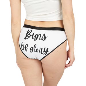 Cheeky Women&#39;s Underwear, Fun Wife Lingerie, Comfortable Girlfriend Panties, Buns of Glory Briefs, Everyday Sexy Wear, Valentines Bridal