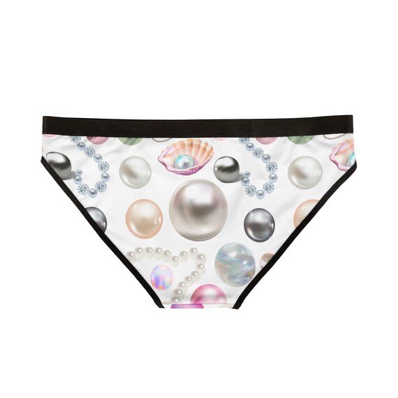 Ropa interior femenina con estampado de perlas, lencería con joyas