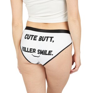 Cute Butt Killer Smile Women&#39;s Underwear, Fun Panties, Playful Lingerie, Briefs for Her, Cheerful Girlfriend Underwear, College Wife Teen