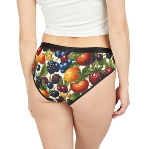 Fruity Women&#39;s Underwear, Fun Fruit-Print Briefs, Comfortable Valentine Loungewear, Colorful Women&#39;s Panties, Summer Vibe Intimate Wear