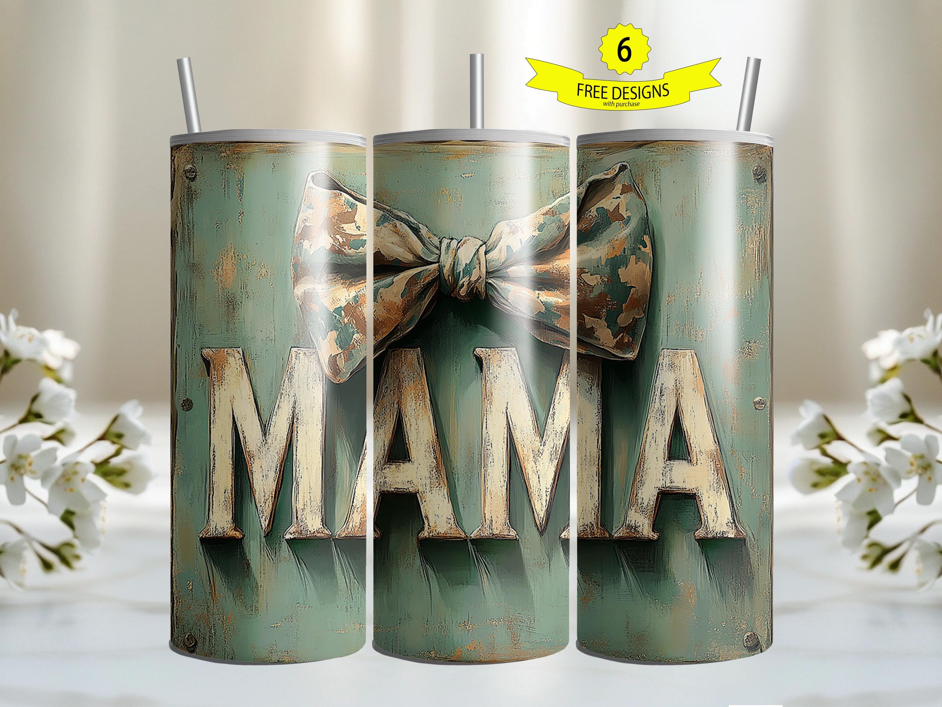 Mama Camo Coquette Bow 20oz Tumbler Wrap, Old School Camo png, Girls Camo Bow , Retro Sublimation, Coquette Bow Png, Camoflauge Print Png