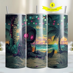 Hot Ghoul Summer, Funny Summer Skeleton Tumbler Wrap, Sassy Skeleton 20oz Tumbler, Summer Vacation UVDTF File, Trendy Pastel Goth Png