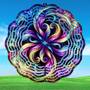 Mandala Wind Spinner PNG, Colourful Wind Spinner Sublimation Design, Rainbow Mandala Sublimation Template Instant Digital Download
