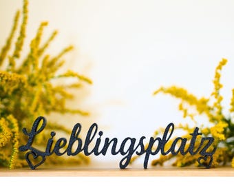 3D printed lettering "Favorite Place" | various colors | freestanding | decoration for the bathroom | living room | bedroom | gift | decoration