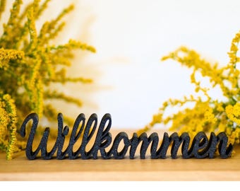 3D printed lettering "Welcome" | various colors | freestanding | decoration for the bathroom | living room | bedroom | gift | decoration