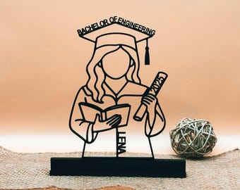 Personalisierter Aufsteller für Absolventen | Master | Bachelor | Geschenk zur Graduation | Abschlussgeschenk | Dekoration |Absolventen-Idee