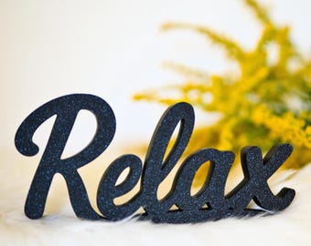3D printed lettering "Relax" 1 | various colors | freestanding | decoration for the bathroom | living room | bedroom | gift | decoration