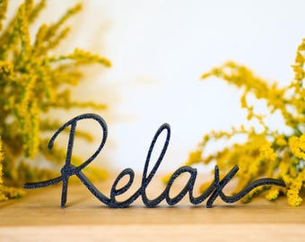 3D printed lettering "Relax" 3 | various colors | freestanding | decoration for the bathroom | living room | bedroom | gift | decoration