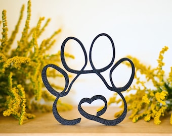 Lineart | Dog paw | Cat paw | Line art 3D print | Gift idea | Decoration | for dog and cat owners