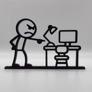 Die Linie | Figur | Büro | Arbeitsplatz | Schreibtisch | Lineart | Strichmännchen | Dekoration | Geschenk | Linea