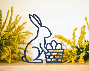 Easter Bunny Line Art Basket | Decoration | Easter Bunny | Spring Decoration | Easter Gift | Easter Decoration | Easter Decoration | 3D Print