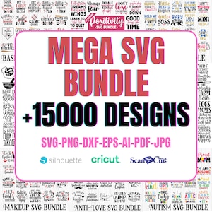 Plus de 15 000 MEGA Bundle SVG, plus de 15 000 modèles, tout en un, gros lot, couper des fichiers pour Cricut, téléchargement numérique, lot SVG sarcastique