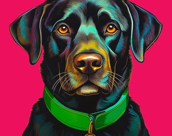 Labrador greeting card - simple stylish design - bold colours