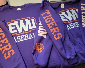 EWU Tigers Glitter Sweater with a logos
